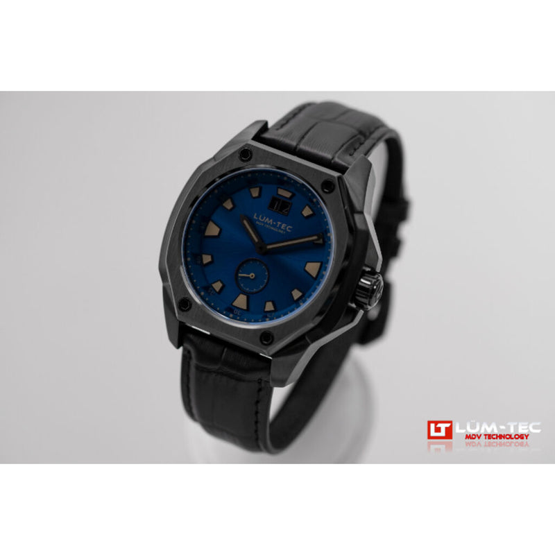 Lum-Tec V12 Phantom Watch - Black Croc Leather Strap