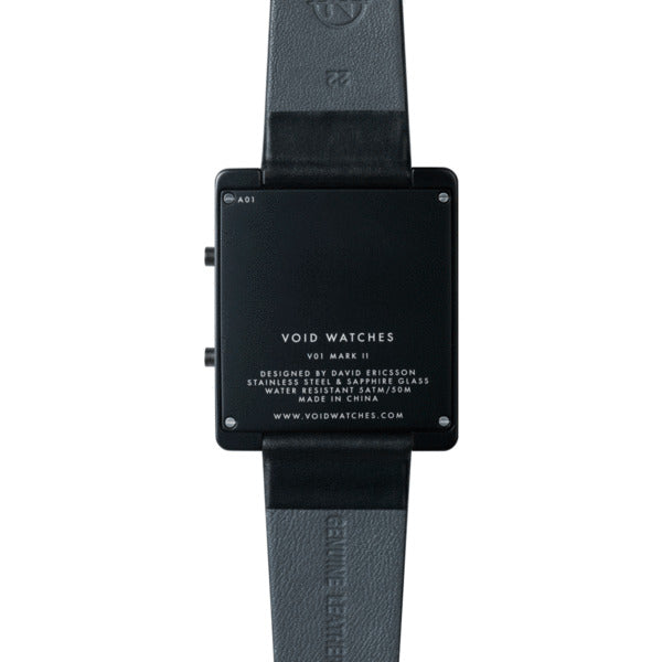 VOID V01 Matte Black LCD Watch | Black Leather