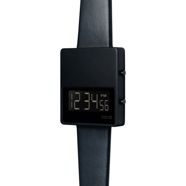 VOID V01 Matte Black LCD Watch | Black Leather