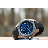 Lum-Tec V8 Big Date Watch - Black Croc Leather Strap