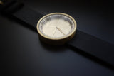 LEFF amsterdam D42 Tube Wrist Watch | Brass/Black Leather Strap