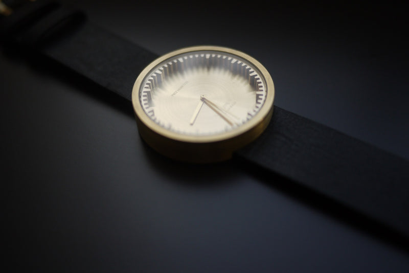 LEFF amsterdam D42 Tube Wrist Watch | Brass/Brown Leather Strap