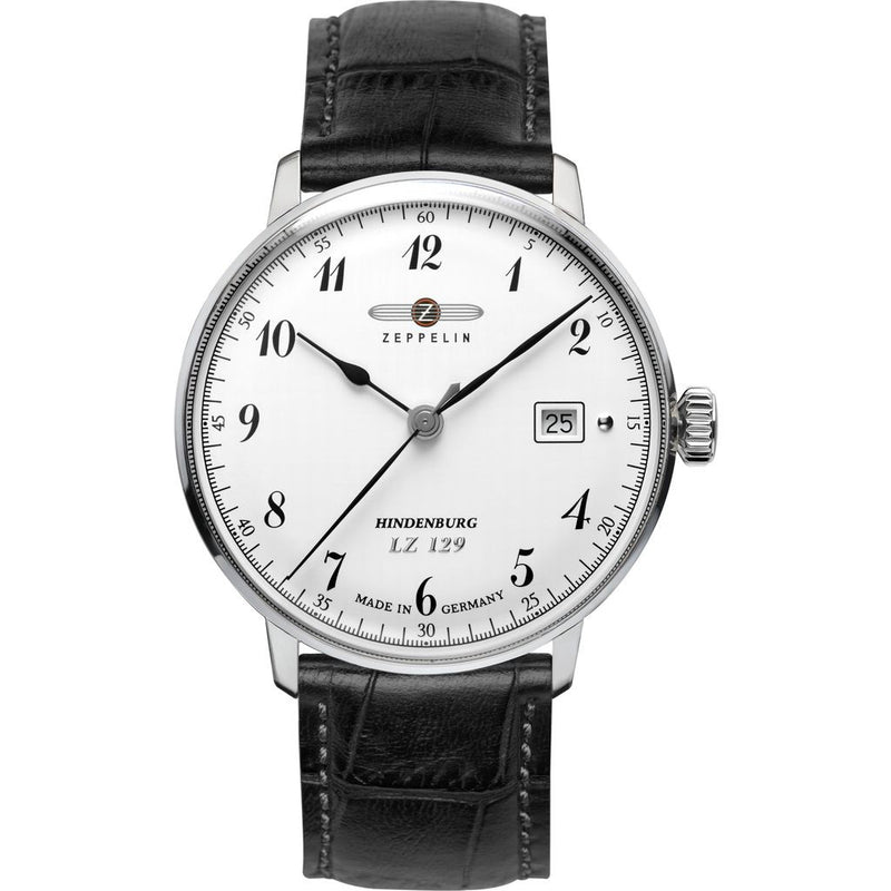 Zeppelin Hindenburg Watch | White & Black Leather 7046-1